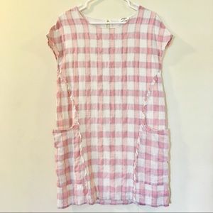Pink Plaid Shift Dress